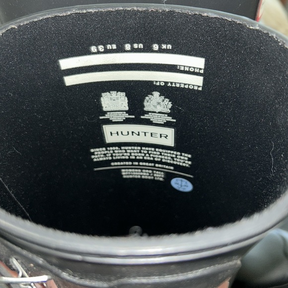 Hunter below the knee rubber rain boots black size 8 - Picture 7 of 8